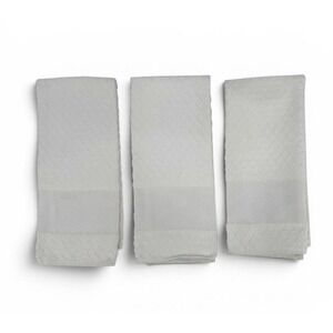 Vintage Charles Craft Off White Ecru Embroidery Towels Set of 3 Aida